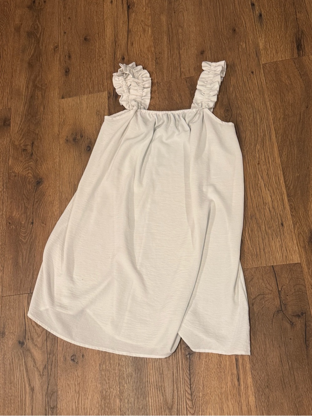 Women’s White Ruffle-Strap Slip dress